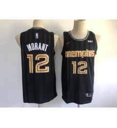 Men's Memphis Grizzlies #12 Ja Morant Nike Black City Player Jersey