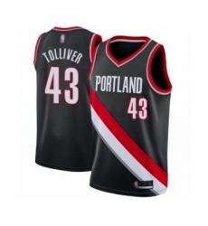 Men's Portland Trail Blazers #43 Anthony Tolliver Swingman Black Basketball Jersey - Icon Edition