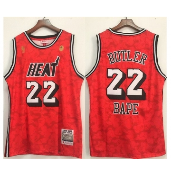 Men's Miami Heat #22 Jimmy Butler Red Stitched Jersey