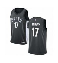 Men's Brooklyn Nets #17 Garrett Temple Authentic Gray Basketball Jersey Statement Edition