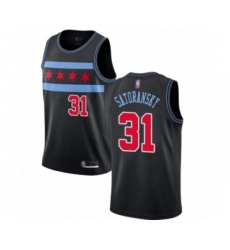 Men's Chicago Bulls #31 Tomas Satoransky Authentic Black Basketball Jersey - City Edition