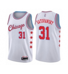Men's Chicago Bulls #31 Tomas Satoransky Authentic White Basketball Jersey - City Edition