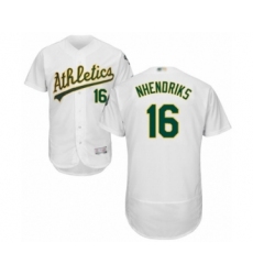 Men's Oakland Athletics #16 Liam Hendriks White Home Flex Base Authentic Collection Baseball Jersey