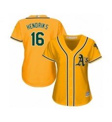 Women's Oakland Athletics #16 Liam Hendriks Authentic Gold Alternate 2 Cool Base Baseball Jersey