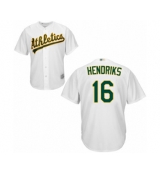Youth Oakland Athletics #16 Liam Hendriks Replica White Home Cool Base Baseball Jersey
