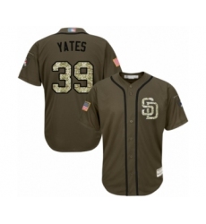 Youth San Diego Padres #39 Kirby Yates Authentic Green Salute to Service Cool Base Baseball Jersey