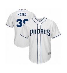 Youth San Diego Padres #39 Kirby Yates Authentic White Home Cool Base Baseball Jersey
