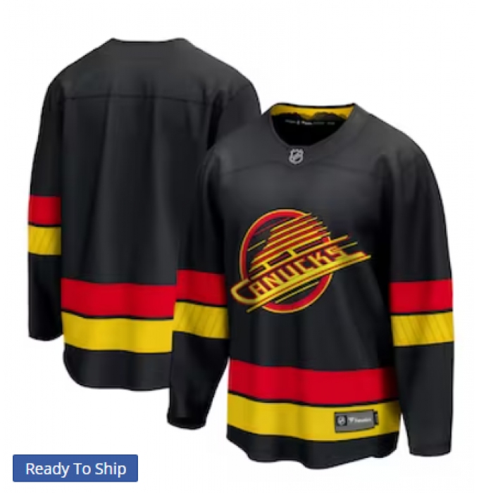 Men's Vancouver Canucks Blank Fanatics Branded Black Alternate 2022-23 Premier Breakaway Jersey