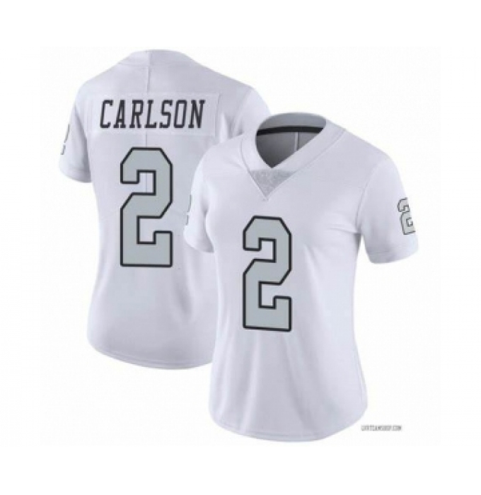 Women's Nike Las Vegas Raiders #2 Daniel Carlson White Color Rush Limited Stitched Jersey