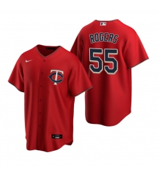 Men's Nike Minnesota Twins #55 Taylor Rogers Red Alternate Stitched Baseball Jersey