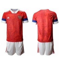 Men's Russia Custom Euro 2021 Soccer Red Jersey and Shorts
