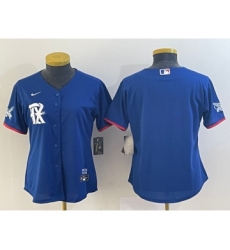 Women's Texas Rangers Blank Royal Blue 2023 City Connect Stitched Baseball Jersey