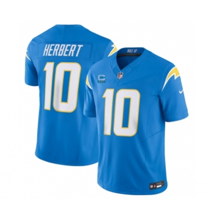 Men's Nike Los Angeles Chargers #10 Justin Herbert Light Blue 2023 F.U.S.E. 3-Star C Vapor Untouchable Limited Football Stitched Jersey