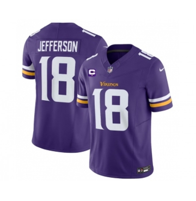 Men's Nike Minnesota Vikings #18 Justin Jefferson Purple 2023 F.U.S.E. 1-Star C Vapor Untouchable Limited Football Stitched Jersey