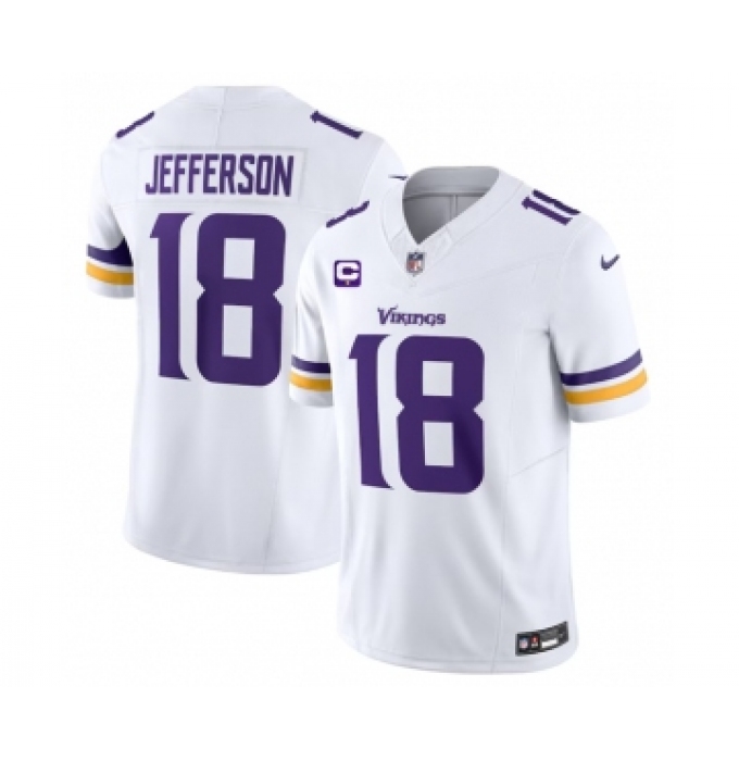 Men's Nike Minnesota Vikings #18 Justin Jefferson White 2023 F.U.S.E. 1-Star C Vapor Untouchable Limited Football Stitched Jersey
