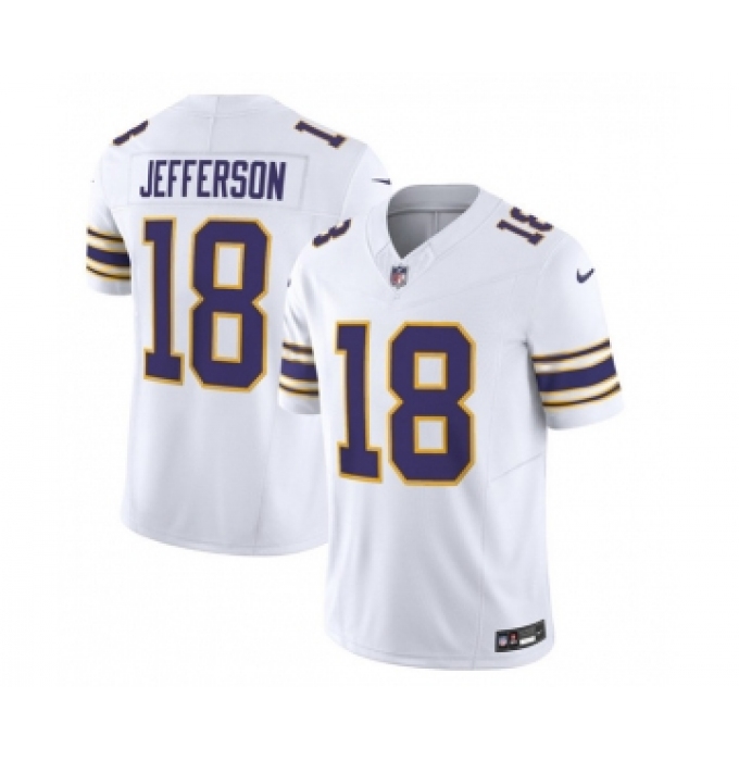 Men's Nike Minnesota Vikings #18 Justin Jefferson White 2023 F.U.S.E. Vapor Untouchable Stitched Jersey