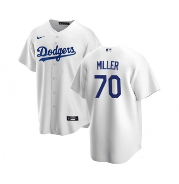 Men's Nike Los Angeles Dodgers #70 Bobby Miller White Cool Base Stitched Baseball Jersey