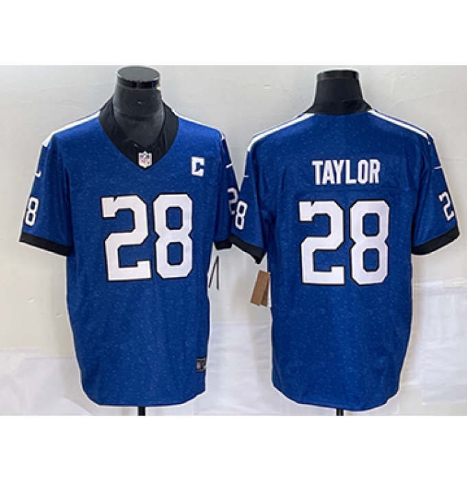 Men's Nike Indianapolis Colts #28 Jonathan Taylor Blue Royal Indiana Nights Alternate Limited Jersey