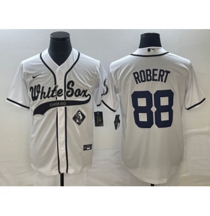 Men's Chicago White Sox #88 Luis Robert White Cool Base Stitched Baseball Jersey1