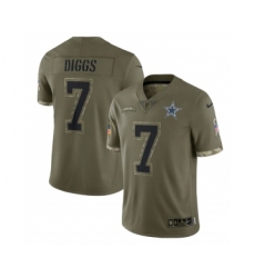 Men's Dallas Cowboys #7 Trevon Diggs 2022 Olive Salute To Service Limited Stitched Jersey