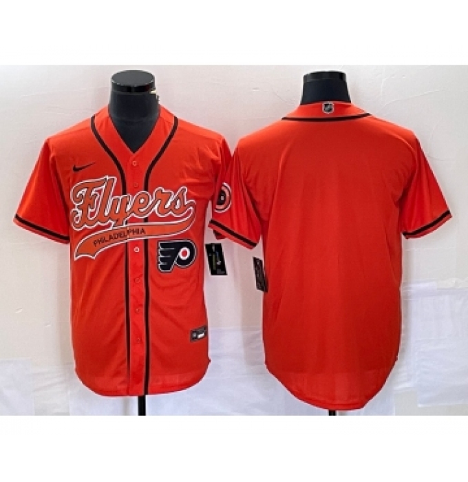 Men's Nike Philadelphia Flyers Blank Orange Cool Base Stitched Baseball Jersey