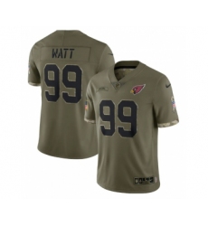 Men's Arizona Cardinals #99 J.J. Watt 2022 Olive Salute To Service Limited Stitched Jersey