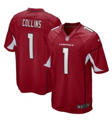 Men's Arizona Cardinals #1 Zaven Collins Nike Cardinal 2021 NFL Draft First Round Pick No. 16 Game Jersey