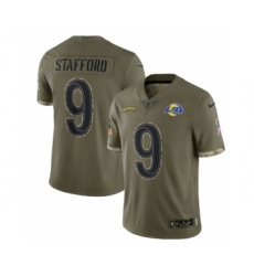 Men's Los Angeles Rams #9 Matthew Stafford 2022 Olive Salute To Service Limited Stitched Jersey