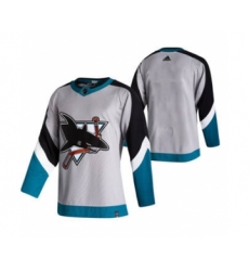 Men's San Jose Sharks Blank Grey 2020-21 Reverse Retro Alternate Hockey Jersey