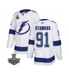 Men's Adidas Lightning #91 Steven Stamkos White Home Authentic 2021 Stanley Cup Jersey