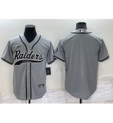 Men's Las Vegas Raiders Blank Grey Stitched MLB Cool Base Nike Baseball Jersey