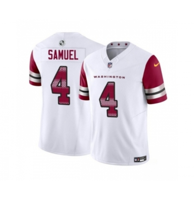 Men's Nike Washington Commanders #4 Curtis Samuel White 2023 F.U.S.E. Vapor Limited Football Stitched Jersey