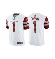 Men's Washington Commanders #1 Jahan Dotson White Vapor Untouchable Stitched Football Jersey
