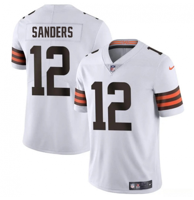 Men's Cleveland Browns #12 Shedeur Sanders White 2025 Vapor Limited Football Stitched Jersey