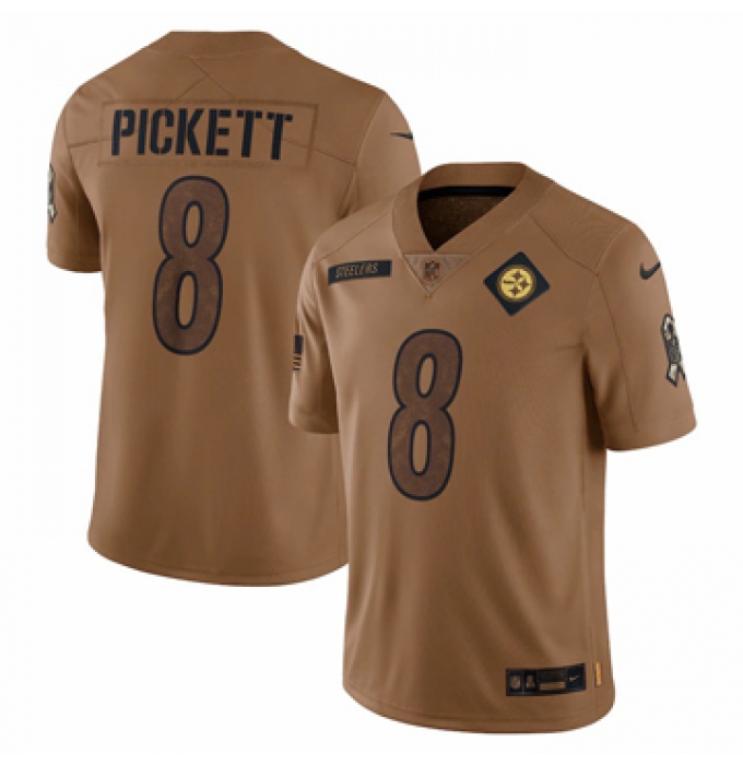 Men's Pittsburgh Steelers #8 Kenny Pickett Nike Brown 2023 Salute To Service Limited Jersey