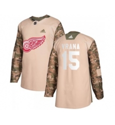 Men's Detroit Red Wings #15 Jakub Vrana Adidas Authentic Veterans Day Stitched Hockey Camo Jersey