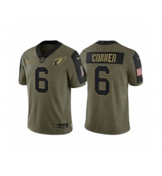 Men's Arizona Cardinals #6 James Conner 2021 Salute To Service Olive Limited Jersey