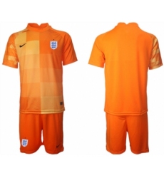Men's England Blank Orange Goalkeeper Soccer Jersey Suit