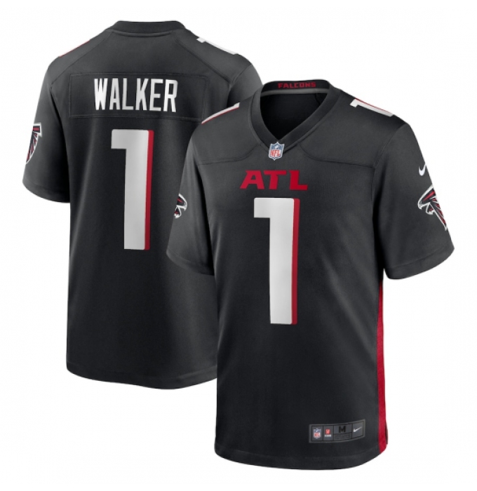 Men's Atlanta Falcons #1 Jalon Walker Nike Black 2025 NFL Draft First Round Pick Game Jersey