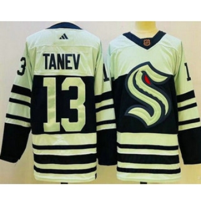 Men's Seattle Kraken #13 Brandon Tanev Light Green 2022 Reverse Retro Authentic Jersey