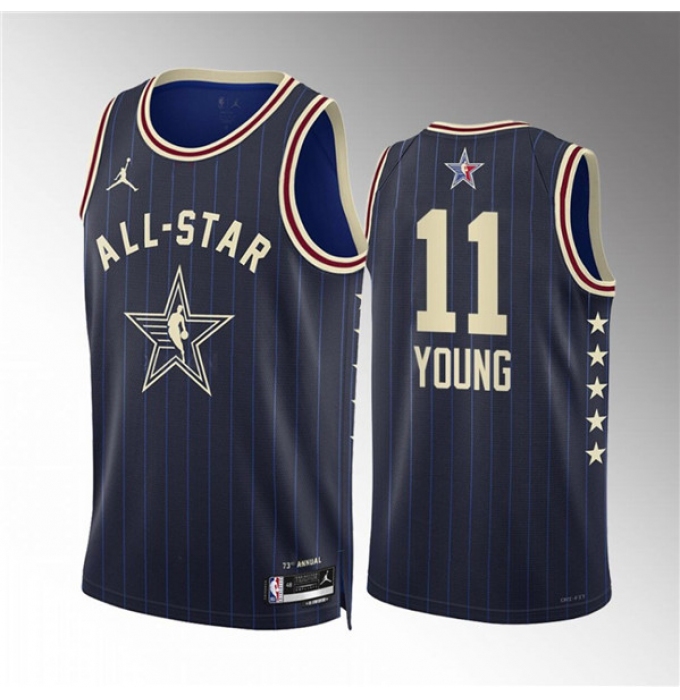 Men's 2024 All-Star #11 Trae Young Crimson Navy Stitched Basketball Jersey