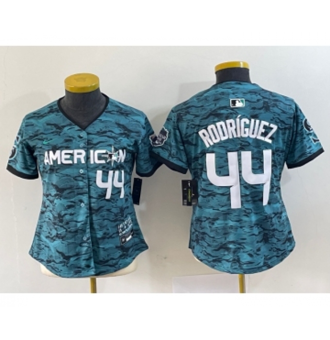 Women's Seattle Mariners #44 Julio Rodriguez Teal 2023 All Star Cool Base Stitched Baseball Jersey