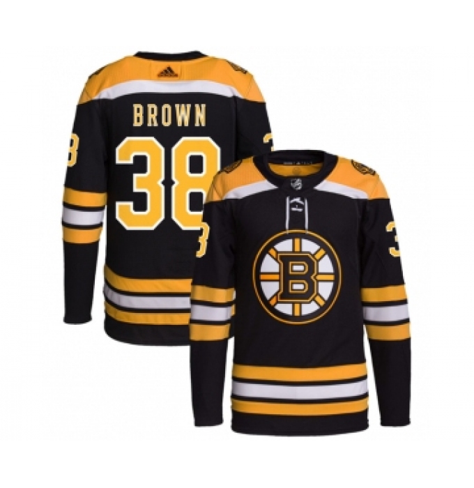 Men's Boston Bruins #38 Patrick Brown Black Stitched Jersey