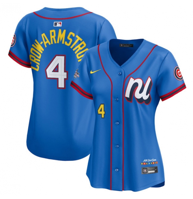 Women's National League #4 Pete Crow-Armstrong Blue 2025 All-Star Edition Limited Stitched Baseball Jersey(Run Small)