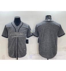 Men's Los Angeles Chargers Blank Grey Gridiron Cool Base Stitched Baseball Jersey
