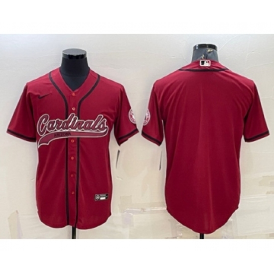 Men's Arizona Cardinals Blank Red With Patch Cool Base Stitched Baseball Jersey