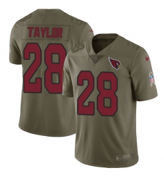 Youth Nike Arizona Cardinals #28 Jamar Taylor Limited Olive 2017 Salute to Service NFL Jersey