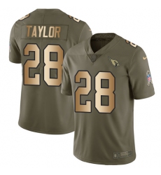 Youth Nike Arizona Cardinals #28 Jamar Taylor Limited Olive Gold 2017 Salute to Service NFL Jersey