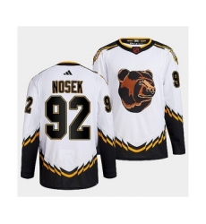 Men's Boston Bruins #92 Tomas Nosek 2022 White Reverse Retro Stitched Jersey