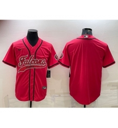 Men's Atlanta Falcons Blank Red With Patch Cool Base Stitched Baseball Jersey